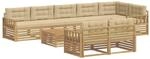 vidaXL Outdoor-Sofagarnitur mit Kissen 9 pcs Wei&szlig; und Beige Polyester,...