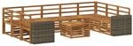 vidaXL Sofagarnituren 10 pcs Natur Massivholz Akazie, Gartenm&ouml;bel, modernes