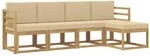 vidaXL Outdoor-Sofagarnitur mit Kissen 5 pcs Wei&szlig; und Beige, Garten Sofa Set,