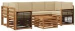 vidaXL Outdoor-Sofagarnitur 7 pcs Natur und Beige Massivholz Akazie, Garten,...