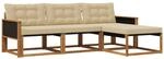 vidaXL Outdoor-Sofagarnitur mit Kissen 4 pcs Natur und Beige, Garten Sofa,...