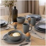 Tafelservice f&uuml;r 4 Personen Grau Fr&uuml;hst&uuml;cksset Geschirrset NTK-Collection