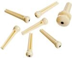 Planet Waves PWSP12 7 Plastik Br&uuml;ckenpins + Plastik Endpin Elfenbein mit schwarzer