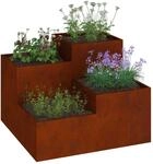 vidaXL Gartenblumentopf Rostig 80 x 80 x 60 cm Wetterfeststahl, Garten und...