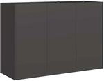 vidaXL Pflanzk&uuml;bel Schwarz 120x40x80 cm Kaltgewalzter Stahl, Pflanzschale,