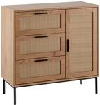 FineBuy M&ouml;bel zum Wohlf&uuml;hlen Kommode in Eiche Dekor 80 cm Sideboard mit 3