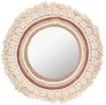 Atmosphera - Spiegel Wonder - Baumwolle und Holz - D40 cm - Beige
