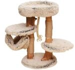 Fudajo Kratzbaum mit Holz und Pl&uuml;sch 87,5 cm hoch, Designer Katzenkratzbaum mit