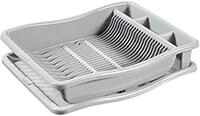 CURVER Geschirrabtropfgestell f&uuml;r 24 Teller mit Tablett &ndash; 48 x 10,5 x 38 cm &ndash;