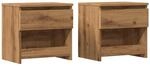 vidaXL Nachttische 2 STK. Artisan-Eiche 40x30x39 cm Holzwerkstoff, Nachtschrank,