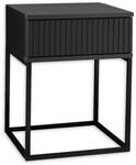 Marle Nachttisch in Graphit - Moderner Nachtschrank mit Schublade und schwarzem