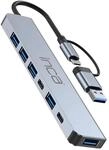 inca IUTP-7T USB Hub, 7 in 2 Multiport Adapter mit USB 2.0 + USB 3.0...