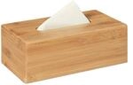 Relaxdays 2 x Kosmetiktuchbox, aus Bambus, Box f&uuml;r Kosmetik- & Taschent&uuml;cher,
