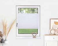 Deco-Raum Plissee ohne Bohren Klemmfix 55x150cm(BxH) Wei&szlig; Jalousie Sonnenschutz