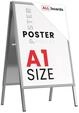 ALLboards Doppelseitige Werbetafel, Kundenstopper, Gr&ouml;&szlig;e: A1, in einem...