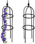 Relaxdays Rankhilfe Obelisk, 2er Set, 70 cm hoch, Ranks&auml;ule f&uuml;r Kletterpflanzen,
