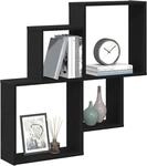 vidaXL Wandregal Schwarz Eichen-Optik 80 x 15 x 78,5 cm Holzwerkstoff,...
