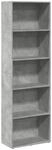 vidaXL B&uuml;cherregal Betongrau 60x30x189 cm Holzwerkstoff