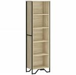 vidaXL B&uuml;cherregal, B&uuml;cherschrank mit 5 F&auml;chern Metallf&uuml;&szlig;e, Standregal f&uuml;r