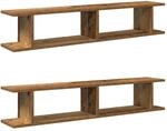 vidaXL Wandregale 2 STK. Altholz-Optik 105x18x20 cm Holzwerkstoff, Schweberegal,