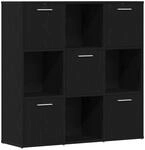 vidaXL B&uuml;cherschrank Schwarz Eichen-Optik 90x28x90 cm Holzwerkstoff