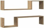 vidaXL Wandregale 2 STK. Artisan-Eiche 100x15x20 cm Holzwerkstoff, Schweberegal,