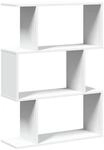 vidaXL Raumteiler B&uuml;cherregal 3-stufig Wei&szlig; 70x24x97 cm Holzwerkstoff