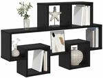 vidaXL Wandregal Schwarz Eichen-Optik 82 x 15 x 51 cm Holzwerkstoff, Elegantes