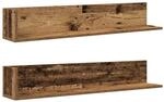 vidaXL Wandregale 2 STK. Altholz-Optik 100x16,5x16,5 cm Holzwerkstoff,...