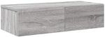 VidaXL Wandregal Mit Schubladen Grau Sonoma 60x26,5x15cm Holzwerkstoff,...