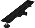 LuxeBath Duschrinne 60 cm 2in1, befliesbar, extra flach, Edelstahl, Schwarz,