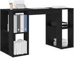 vidaXL Schreibtisch mit Regal Schwarz Eichen-Optik 130 x 50,5 x 75 cm, Moderner