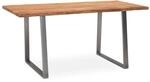 FineBuy Schreibtisch 140 cm Akazie Massivholz/Metall Computertisch Baumkante,