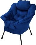 ML-Design Relaxsessel Dunkelblau, Wohnzimmersessel mit Armlehnen & Seitentasche,