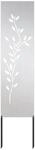 vidaXL Garten Sichtschutz-Leinwand Floral Silber 32 x 140 cm Edelstahl, Garten...