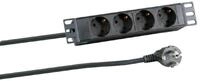 EFB 10" 1HE Steckdosenleiste 4xCEE 7/3 ohne Schalter, Alu, grau