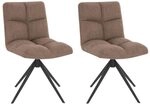 Home Deluxe - Esszimmerstuhl NODA - 2er Set, Farbe: Grau/Braun - 360 Grad...