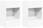 vidaXL Wandschr&auml;nke mit LED-Leuchten f&uuml;r TV 2 STK., TV Schrank mit viel...
