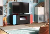 trendteam smart living Level Up TV-Schrank Schwarz/Rot/Blau Gaming-Lowboard...