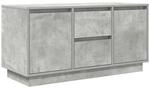 vidaXL TV-Schrank mit LED-Leuchten Betongrau 100x41x50 cm, Lowboard,...