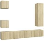 vidaXL TV Schrank Set 5-TLG. Wohnwand Schrankwand Anbauwand H&auml;ngeschrank...