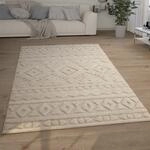 Paco Home Hochflor Teppich Wohnzimmer Shaggy 3D Optik Ethno Boho Vintage Look...