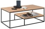 THORE 2 Couchtisch Massivholz Eiche - Hochwertiger Sofatisch mit praktischer...