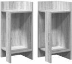 vidaXL Beistelltische 2 STK. mit Ablage Grau Sonoma 25,5x27x60 cm, Akzenttisch,