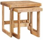 vidaXL Satztische 2 pcs Braun 46 x 46 x 45 cm Massivholz Mango, Wohnzimmer,...