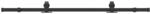 vidaXL Schiebet&uuml;rbeschlag-Set 183 cm Stahl Schwarz, Schiebet&uuml;r-Beschlag,