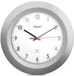 MEBUS Funk-Wanduhr/klassisches Model/silberner Rahmen/wei&szlig;es Zifferblatt / 29cm