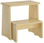 Erst-Holz Stufenhocker Klapphocker Tritthocker klappbar Kiefer Natur oder wei&szlig;