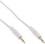 InLine 99942W Klinke Kabel, 3,5mm Stecker / Stecker, Stereo, wei&szlig; / gold, 2m