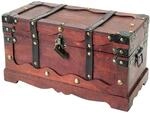 HMF Schatztruhe aus Holz, gro&szlig;e Schatzkiste mit dekorativem Schloss f&uuml;r